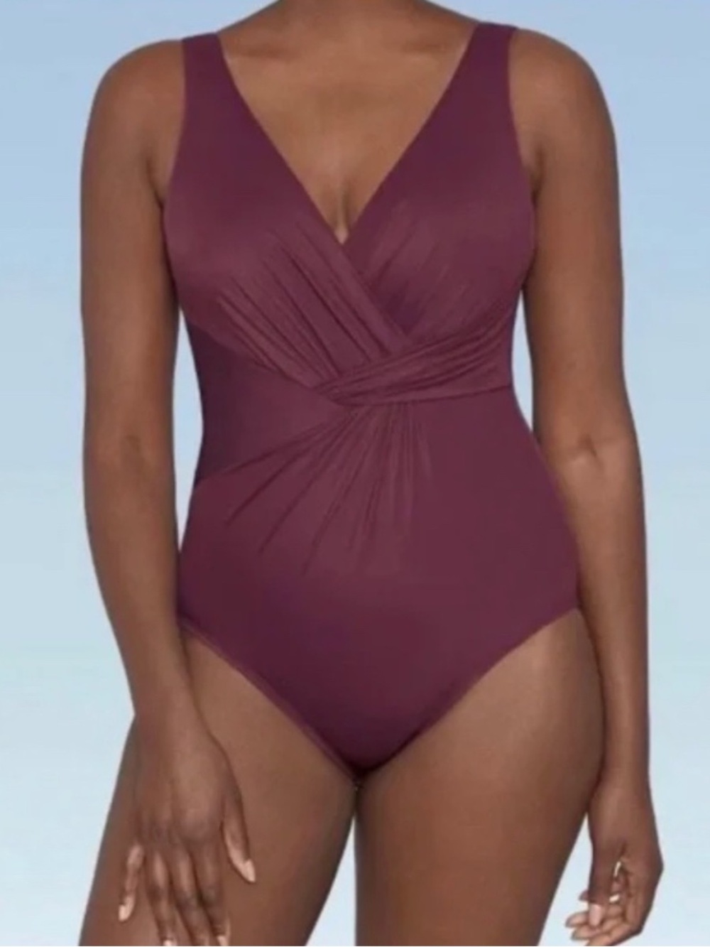 Dreamsuit by Miracle Brand Twist Front Swimsuit One Piece size 10